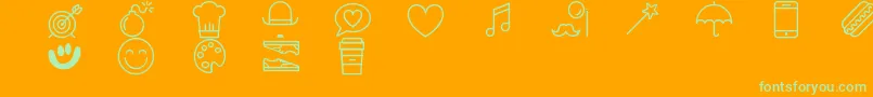 LetMeTakeASelfie Font – Green Fonts on Orange Background