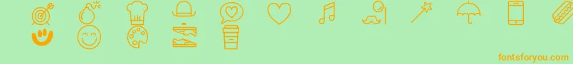 LetMeTakeASelfie Font – Orange Fonts on Green Background