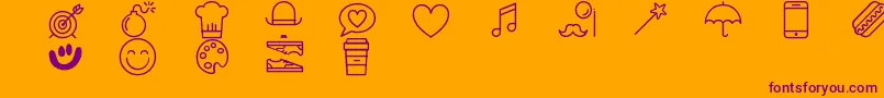 LetMeTakeASelfie Font – Purple Fonts on Orange Background
