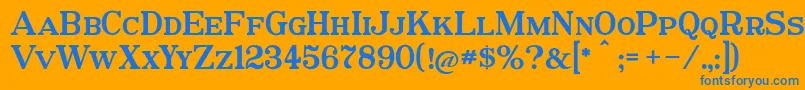 Postamt Font – Blue Fonts on Orange Background