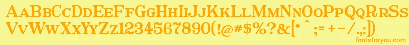 Postamt Font – Orange Fonts on Yellow Background