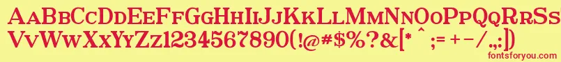 Postamt Font – Red Fonts on Yellow Background