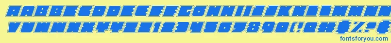 Weitere Informationen zur Anakefkaai-Schriftart Anakefkaai-Schriftart – Blaue Schriften auf gelbem Hintergrund