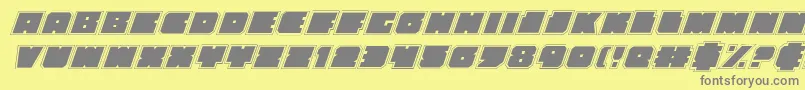 フォントAnakefkaai – 黄色の背景に灰色の文字