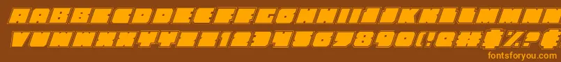 Anakefkaai-Schriftart – Orangefarbene Schriften auf braunem Hintergrund