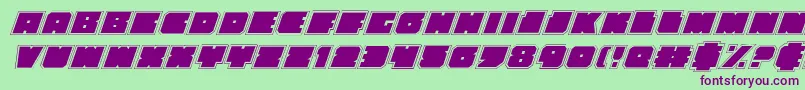 フォントAnakefkaai – 緑の背景に紫のフォント