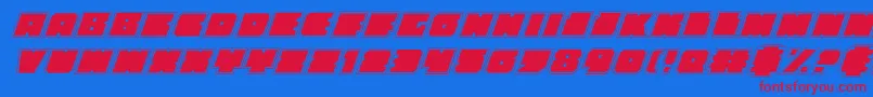 Anakefkaai Font – Red Fonts on Blue Background