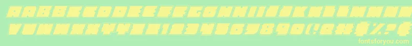 Czcionka Anakefkaai – żółte czcionki na zielonym tle