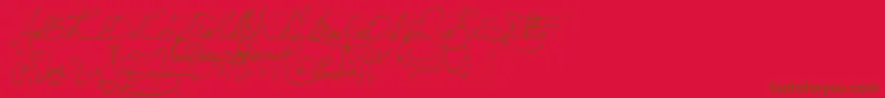 Weitere Informationen zur JellykaBeesAntiqueHandwriting-Schriftart JellykaBeesAntiqueHandwriting-Schriftart – Braune Schriften auf rotem Hintergrund