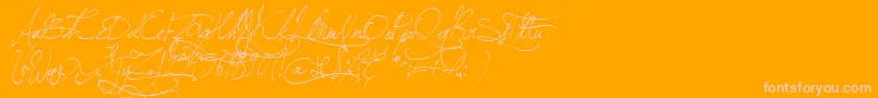 fuente JellykaBeesAntiqueHandwriting – Fuentes Rosadas Sobre Fondo Naranja