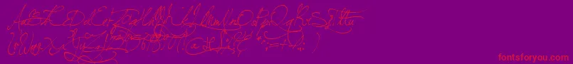 JellykaBeesAntiqueHandwriting-Schriftart – Rote Schriften auf violettem Hintergrund