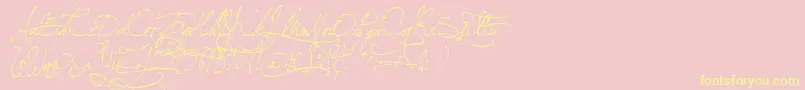 JellykaBeesAntiqueHandwriting Font – Yellow Fonts on Pink Background