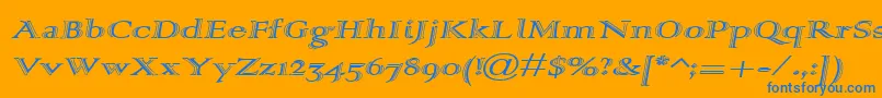 Alpharev Font – Blue Fonts on Orange Background