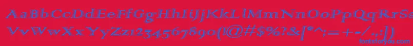 フォントAlpharev – 赤い背景に青い文字