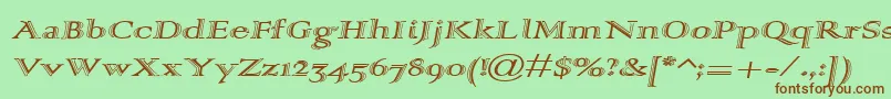 Шрифт Alpharev – коричневые шрифты на зелёном фоне