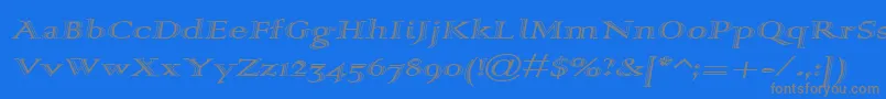 フォントAlpharev – 青い背景に灰色の文字