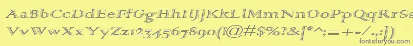 フォントAlpharev – 黄色の背景に灰色の文字