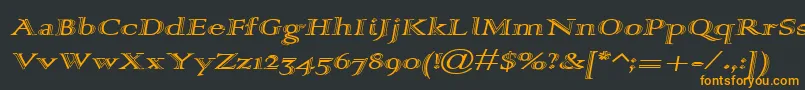 フォントAlpharev – 黒い背景にオレンジの文字