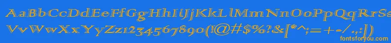 Шрифт Alpharev – оранжевые шрифты на синем фоне