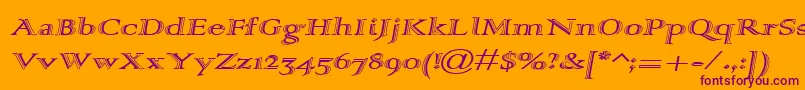 Alpharev Font – Purple Fonts on Orange Background