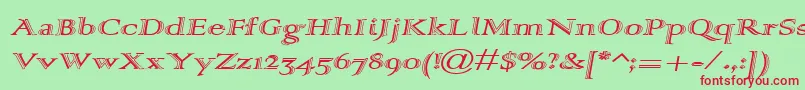 Шрифт Alpharev – красные шрифты на зелёном фоне