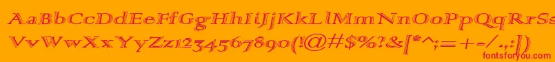 フォントAlpharev – オレンジの背景に赤い文字