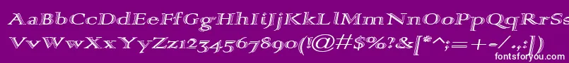 Fonte Alpharev – fontes brancas em um fundo violeta