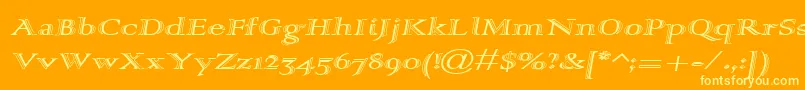 フォントAlpharev – オレンジの背景に黄色の文字