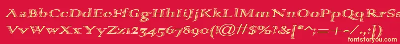 フォントAlpharev – 黄色の文字、赤い背景