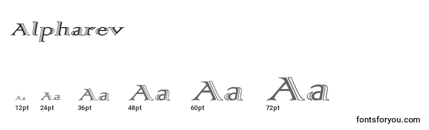 Größen der Schriftart Alpharev