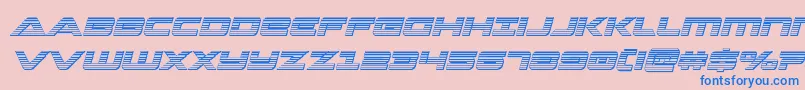 Czcionka Strikelordchromeital – niebieskie czcionki na różowym tle