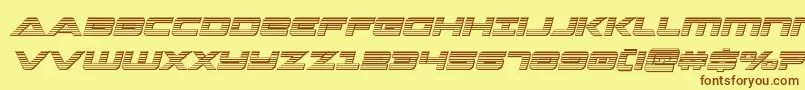 Strikelordchromeital-fontti – ruskeat fontit keltaisella taustalla