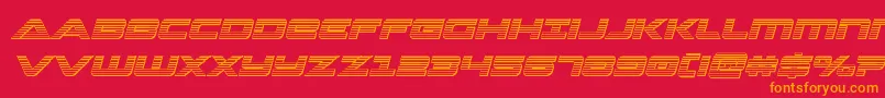 Strikelordchromeital Font – Orange Fonts on Red Background