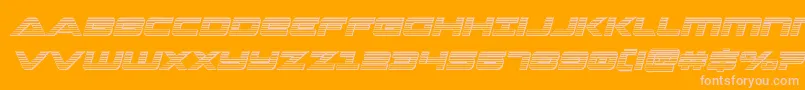 Strikelordchromeital-Schriftart – Rosa Schriften auf orangefarbenem Hintergrund