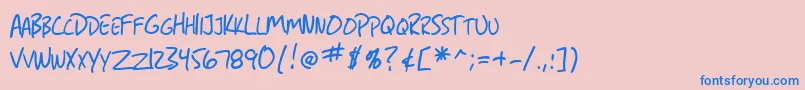 SfGrungeSansSc-Schriftart – Blaue Schriften auf rosa Hintergrund