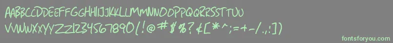 SfGrungeSansSc Font – Green Fonts on Gray Background