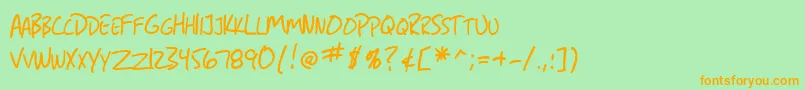 Czcionka SfGrungeSansSc – pomarańczowe czcionki na zielonym tle