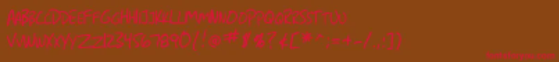 SfGrungeSansSc Font – Red Fonts on Brown Background