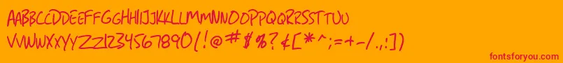 SfGrungeSansSc Font – Red Fonts on Orange Background