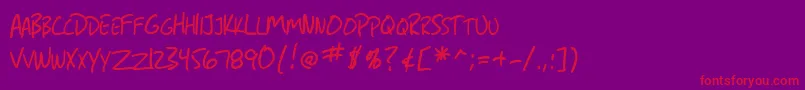 フォントSfGrungeSansSc – 紫の背景に赤い文字
