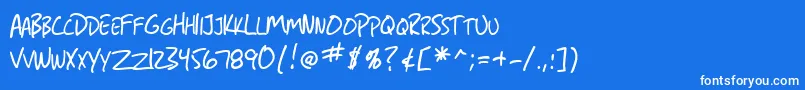 フォントSfGrungeSansSc – 青い背景に白い文字