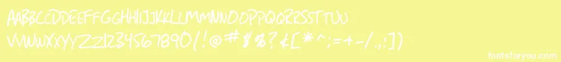 Więcej informacji o czcionce SfGrungeSansSc Czcionka SfGrungeSansSc – białe czcionki na żółtym tle