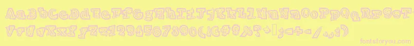 Hypnotize Font – Pink Fonts on Yellow Background