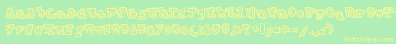 Hypnotize Font – Yellow Fonts on Green Background