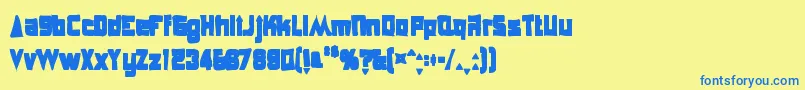 Anglepoiselampshadeink Font – Blue Fonts on Yellow Background
