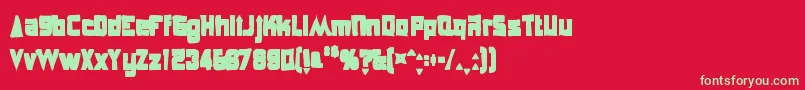 フォントAnglepoiselampshadeink – 赤い背景に緑の文字