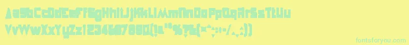 Anglepoiselampshadeink-Schriftart – Grüne Schriften auf gelbem Hintergrund