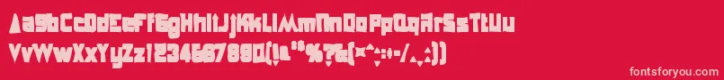 Anglepoiselampshadeink-fontti – vaaleanpunaiset fontit punaisella taustalla