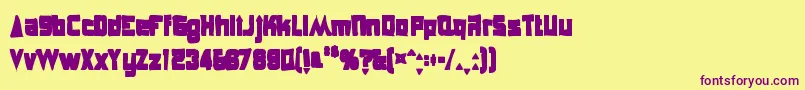 Anglepoiselampshadeink Font – Purple Fonts on Yellow Background