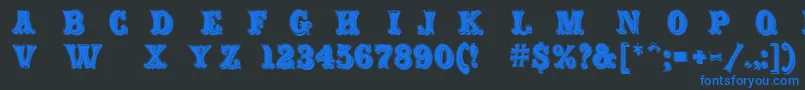 CarnivalRimmed Font – Blue Fonts on Black Background